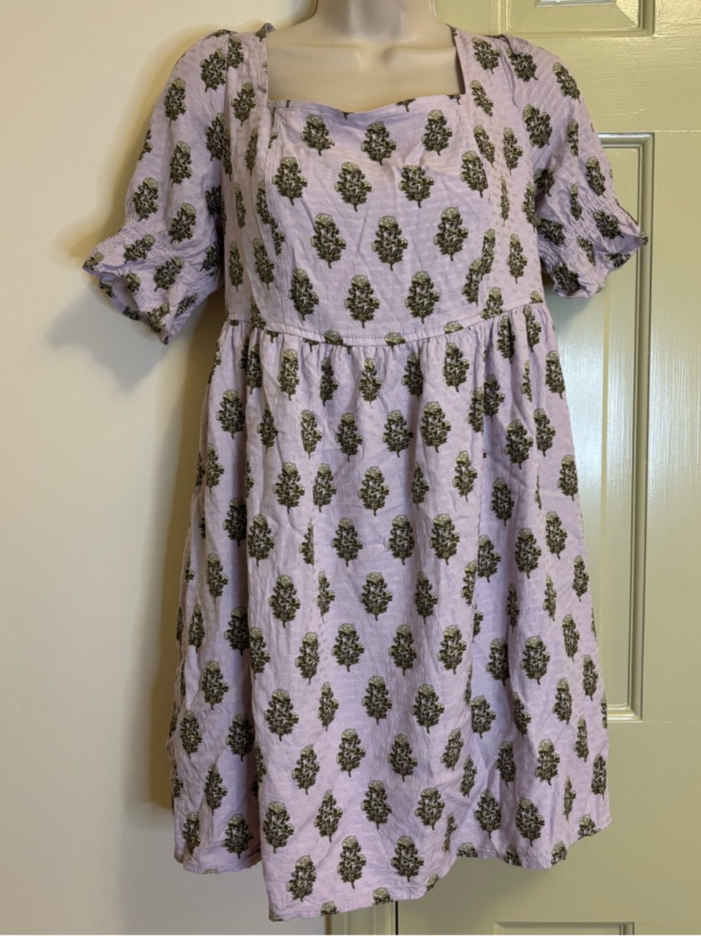 Melrose and Market Lilac Dress with Green Floral Print